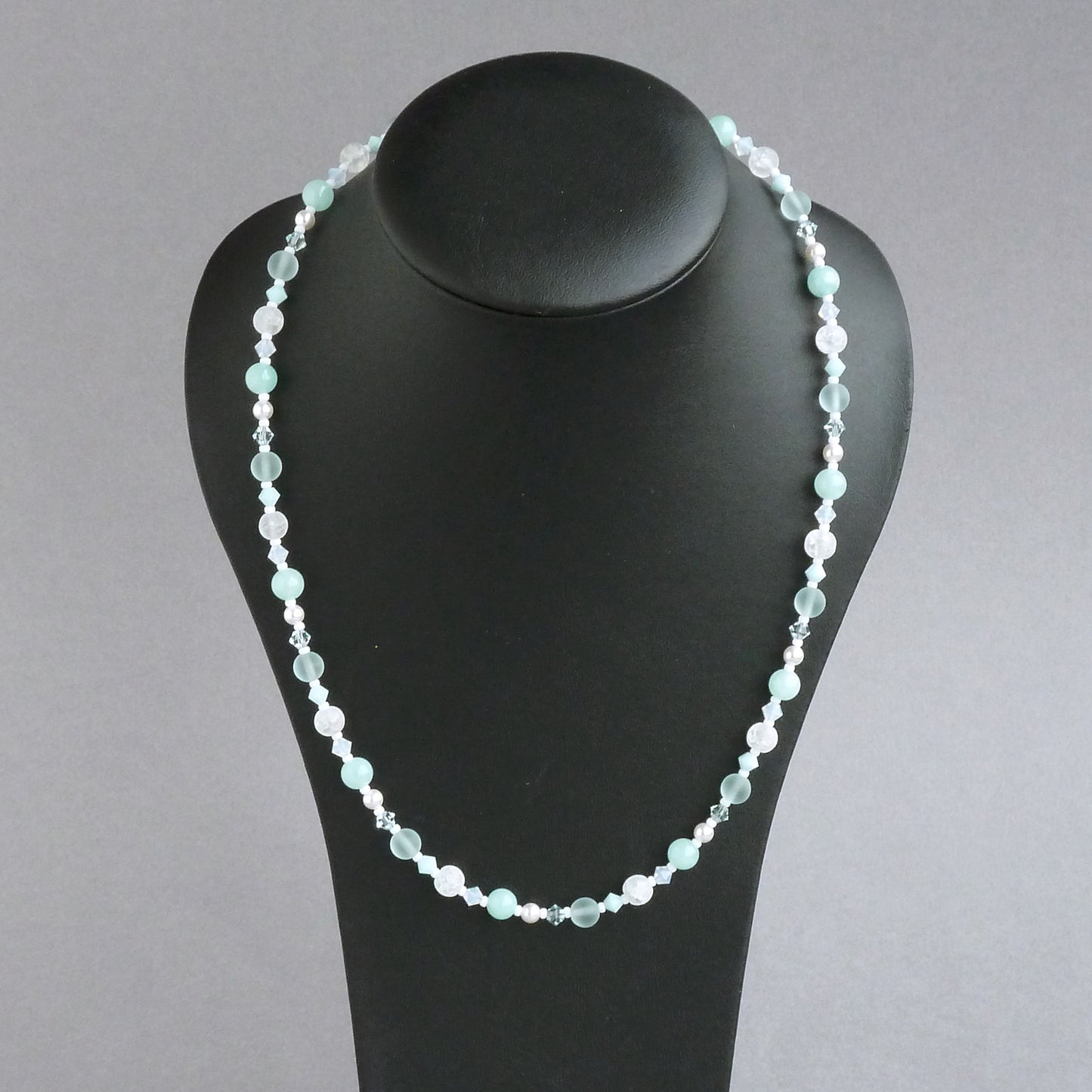 Aqua beaded wedding necklace