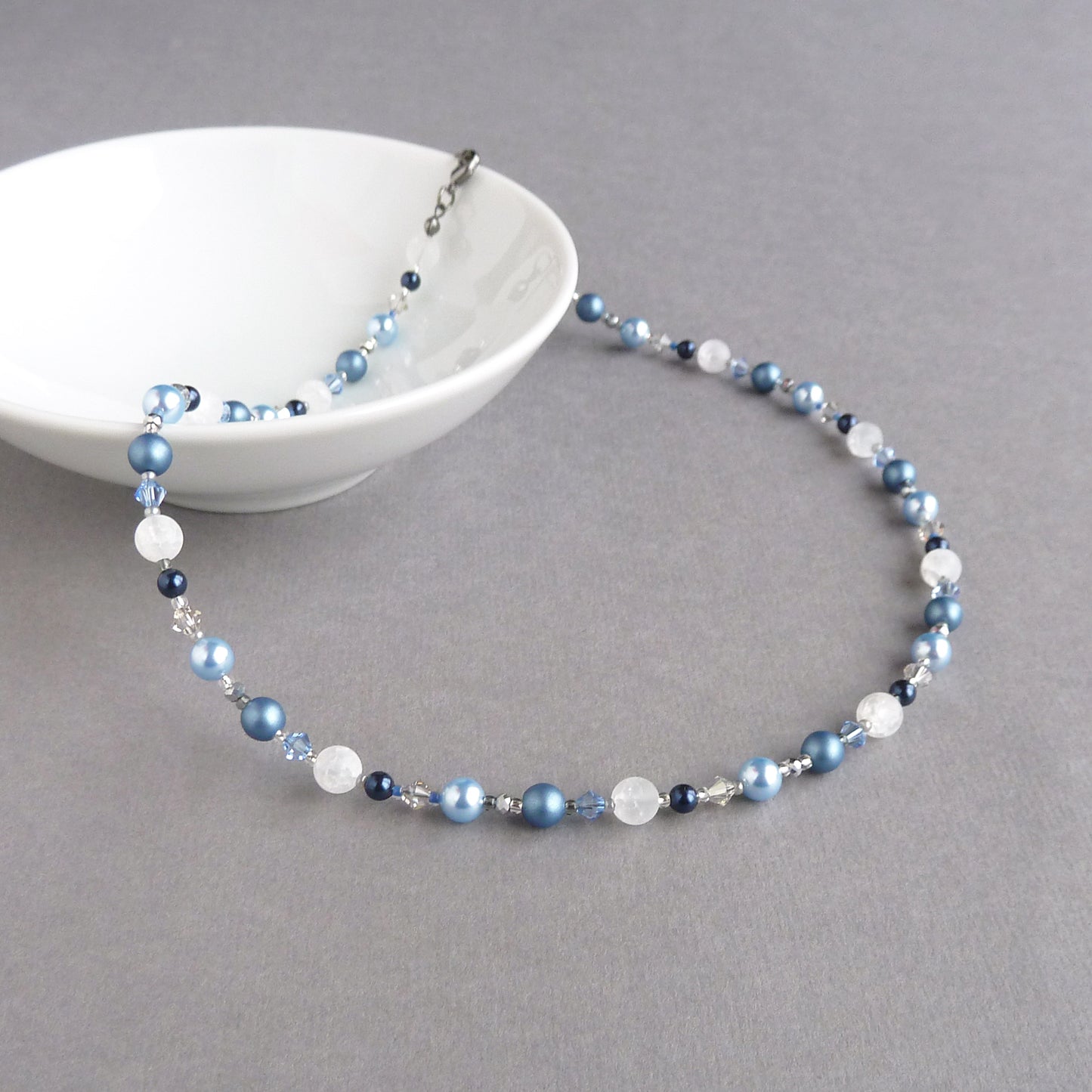 Blue beaded necklace