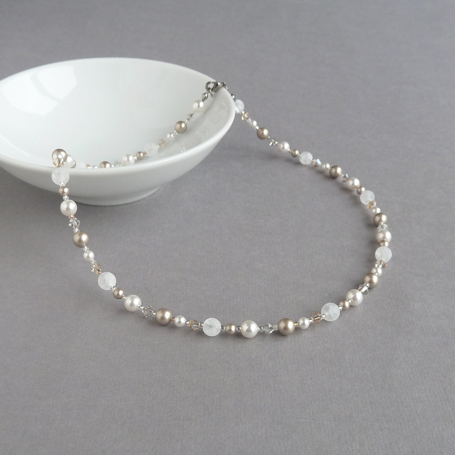 Champagne beaded necklace