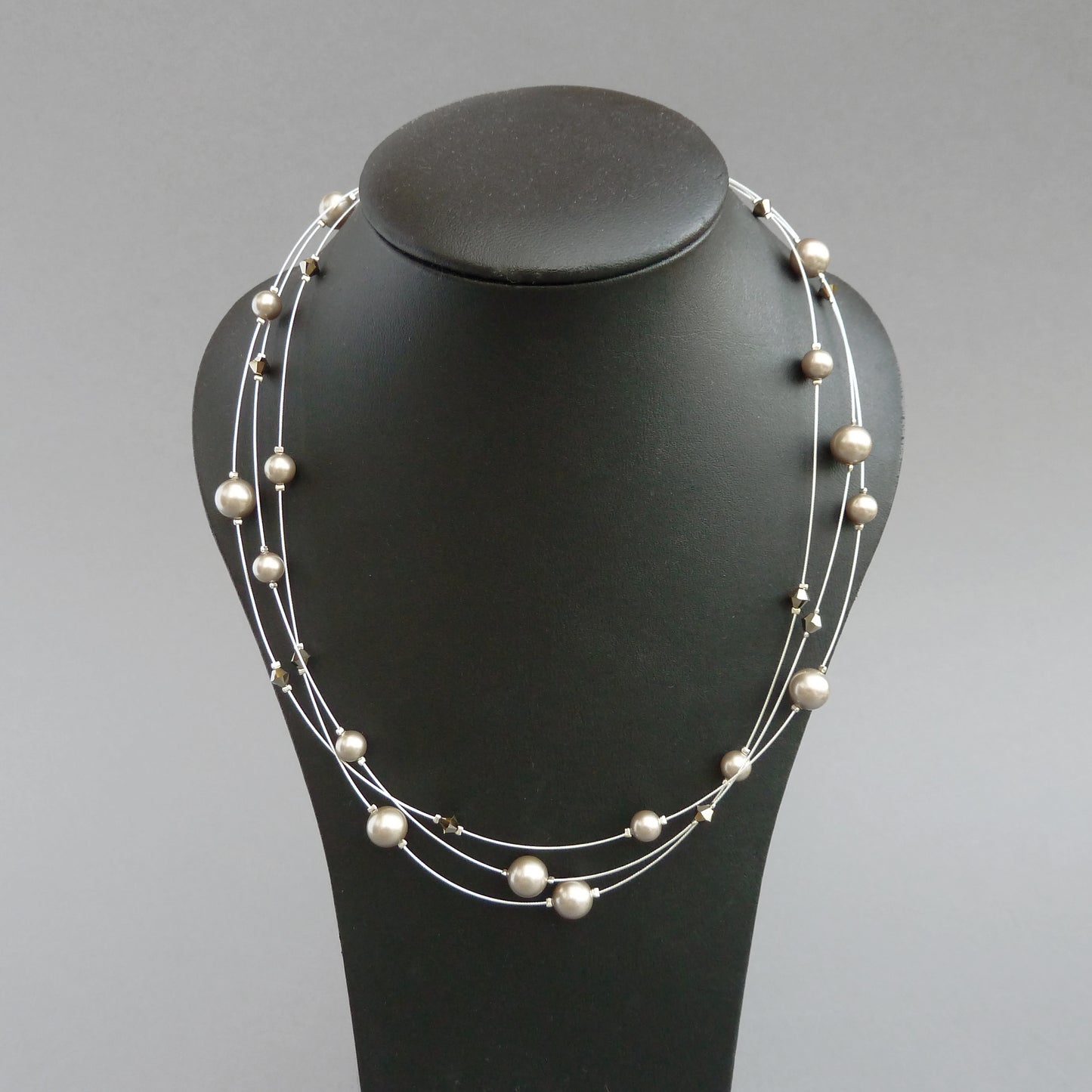 Champagne multi-strand necklaces