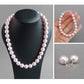 Chunky Blush Pink Pearl Jewellery Set - Light Pink Simple Necklace, Bracelet and Earrings
