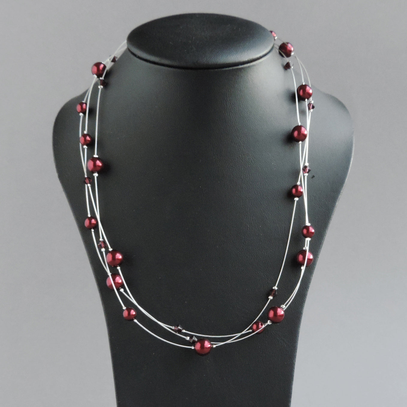 Dainty dark red necklaces for weddings