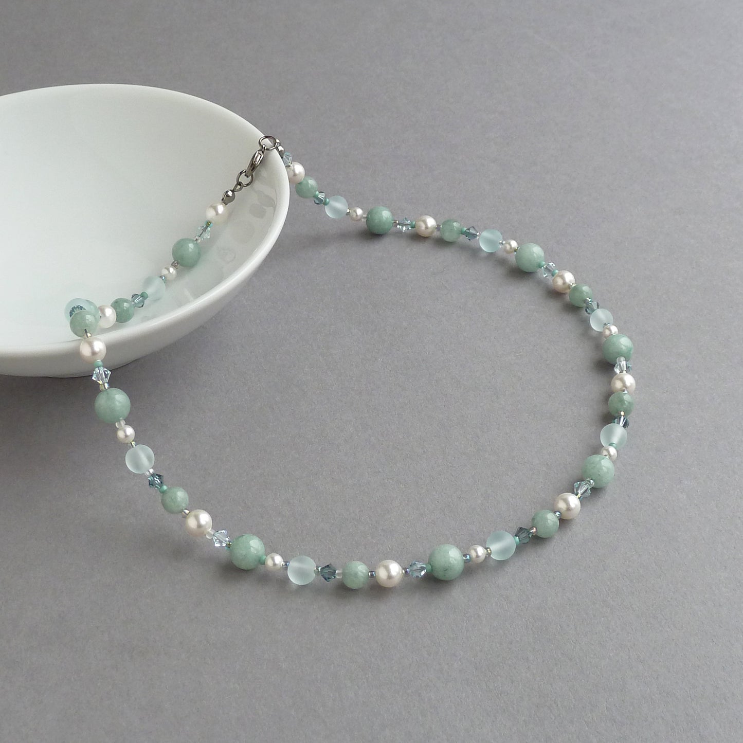 Duck egg blue necklaces