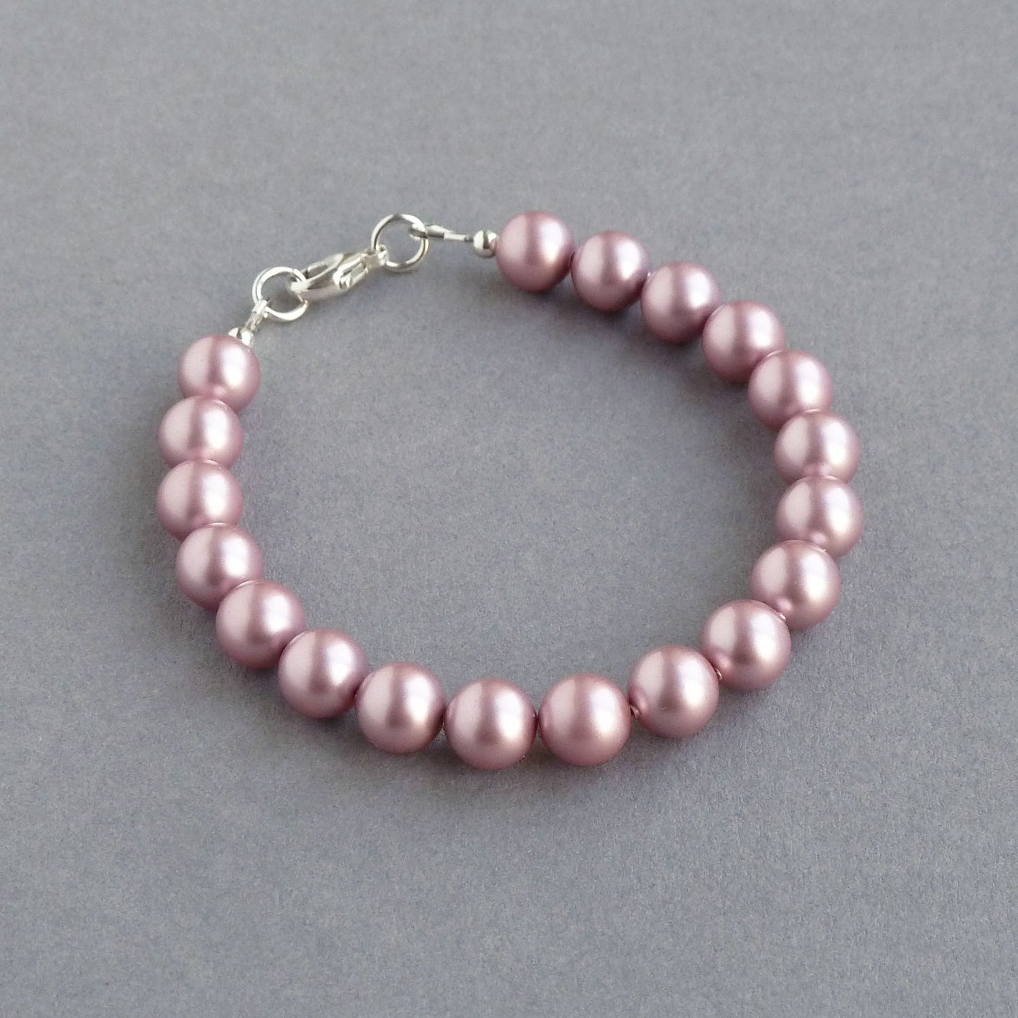 Dusty pink pearl bridesmaids bracelets