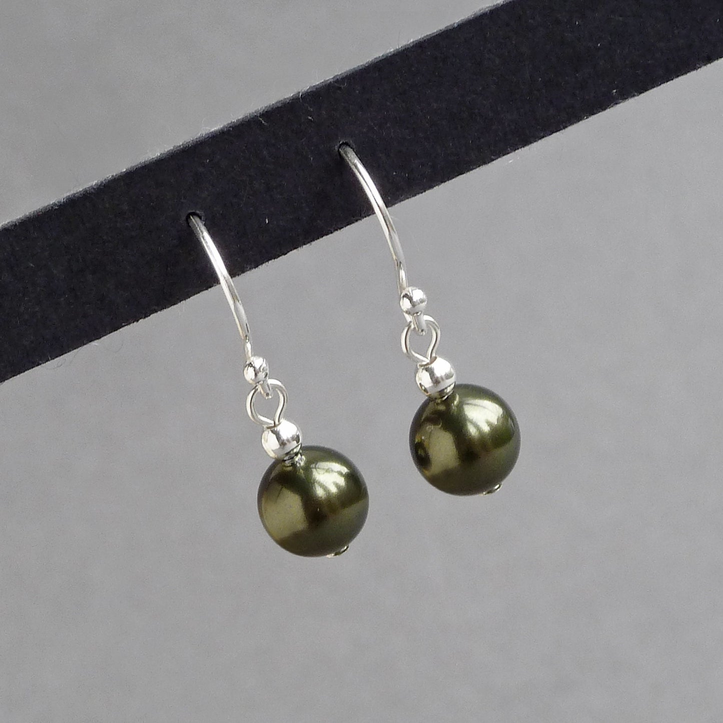 Everyday olive green earrings