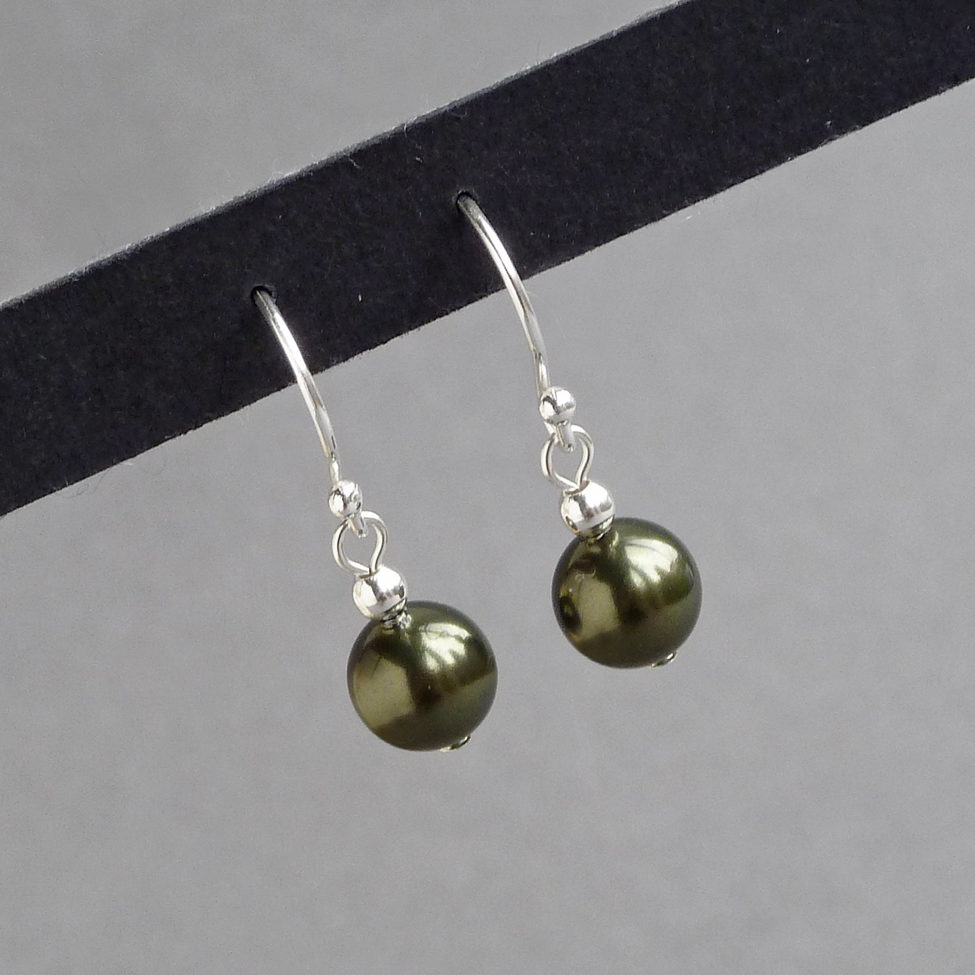Everyday olive green earrings