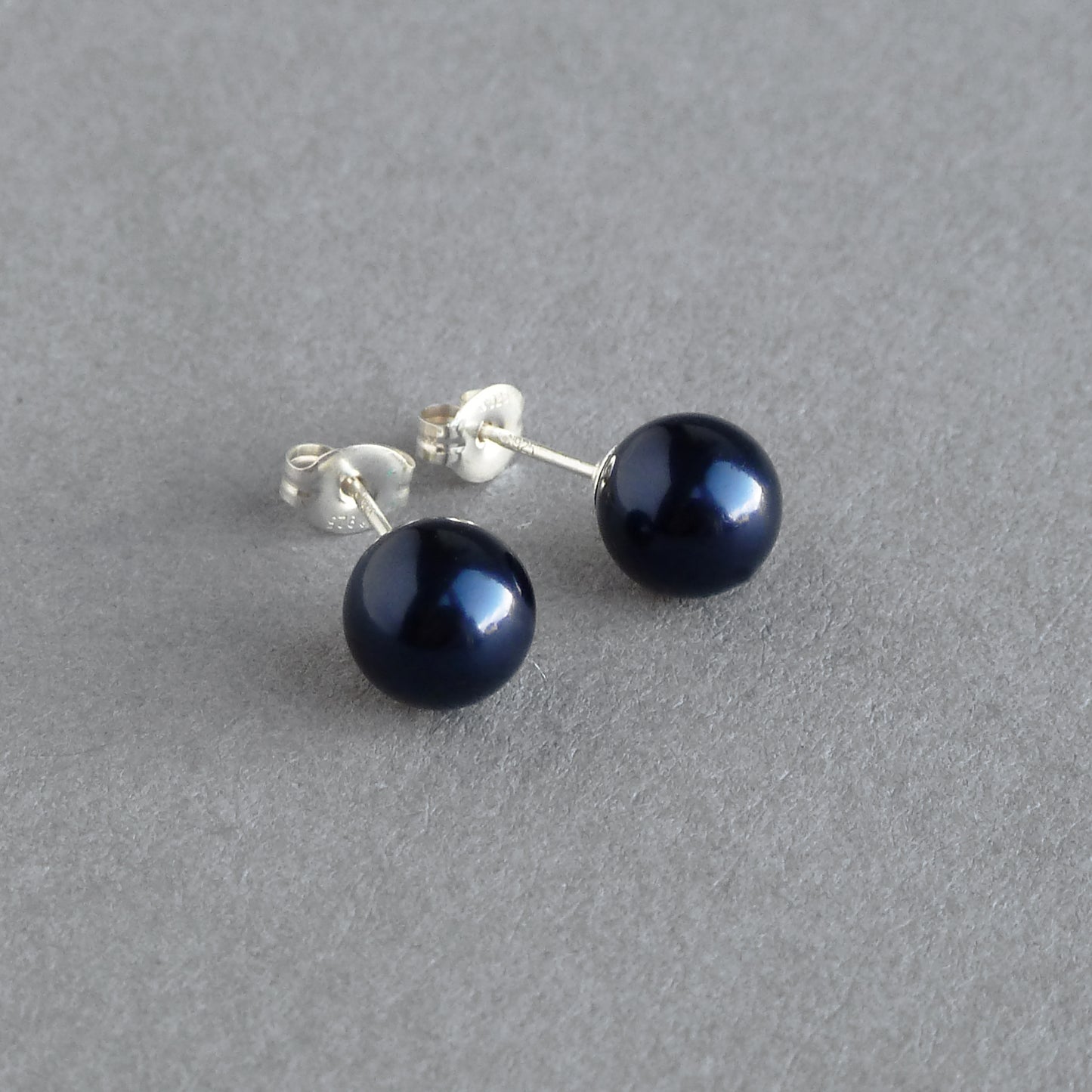 Midnight blue studs with Sterling silver posts