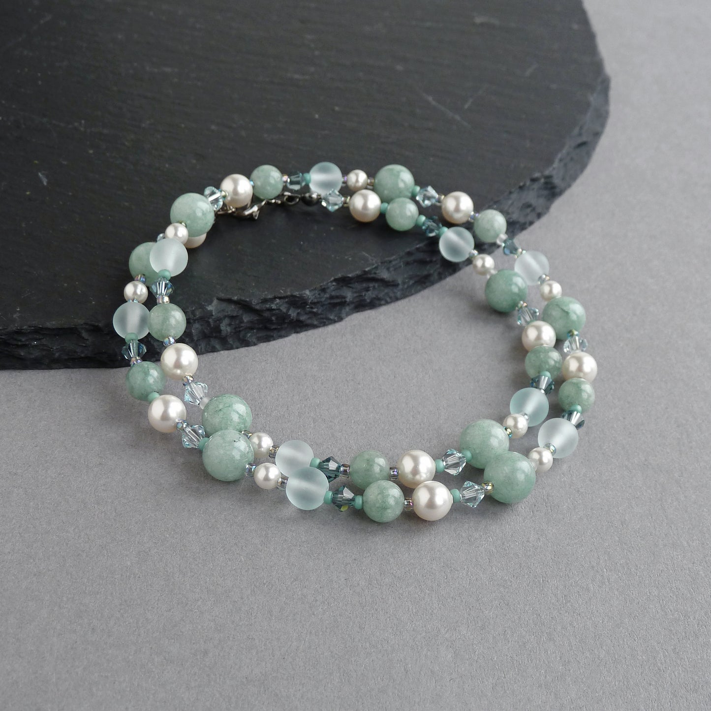 Mint green bits and bobs necklace