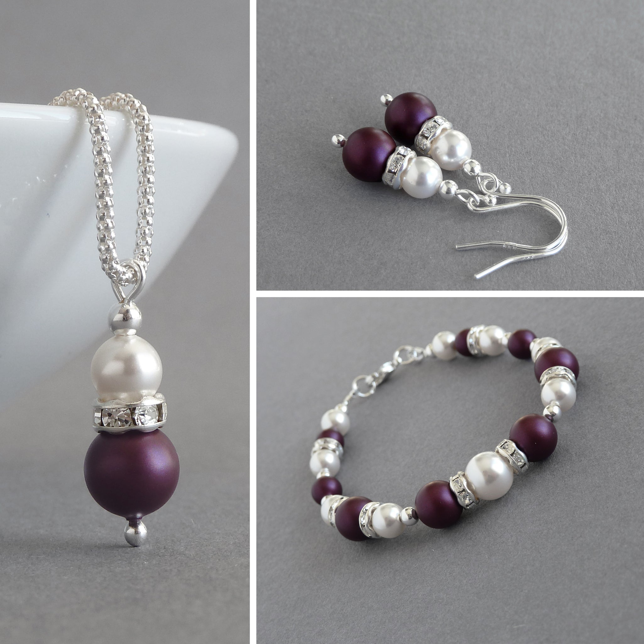 Purple pearl hot sale necklace set