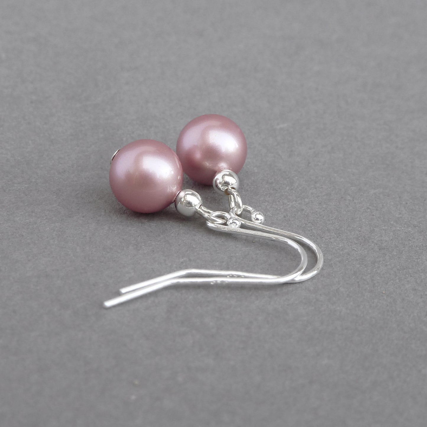 Powder pink pearl drop earrings