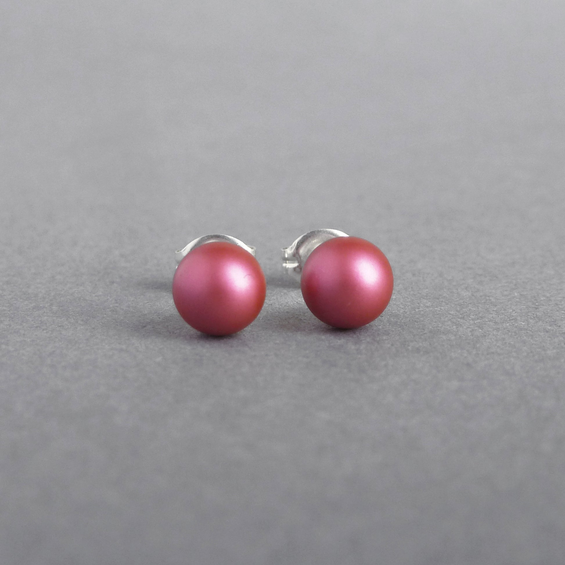 6mm mulberry pearl stud earrings