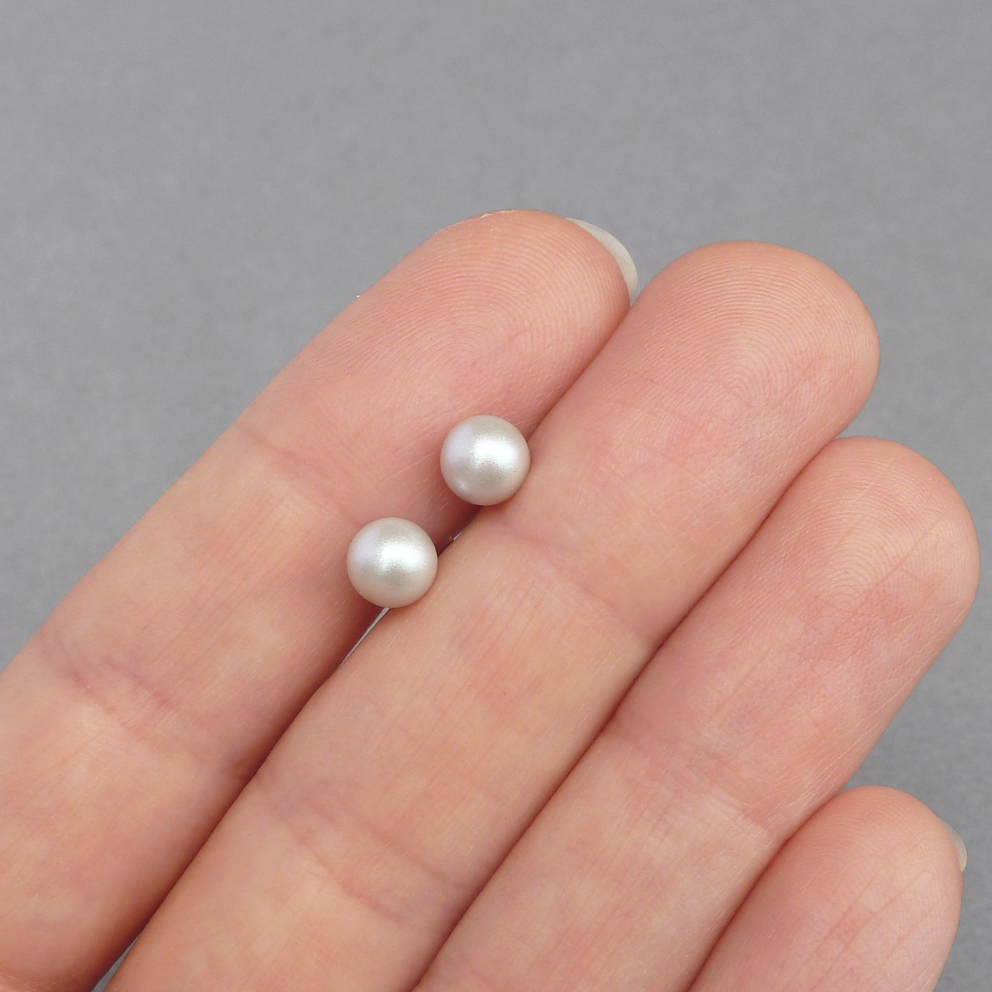 6mm pearlescent stud earrings