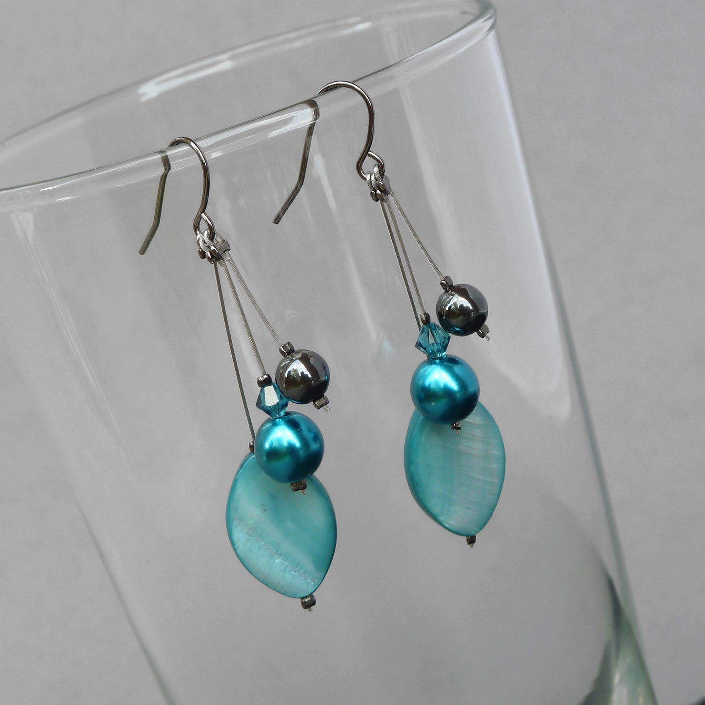 Aqua dangle earrings