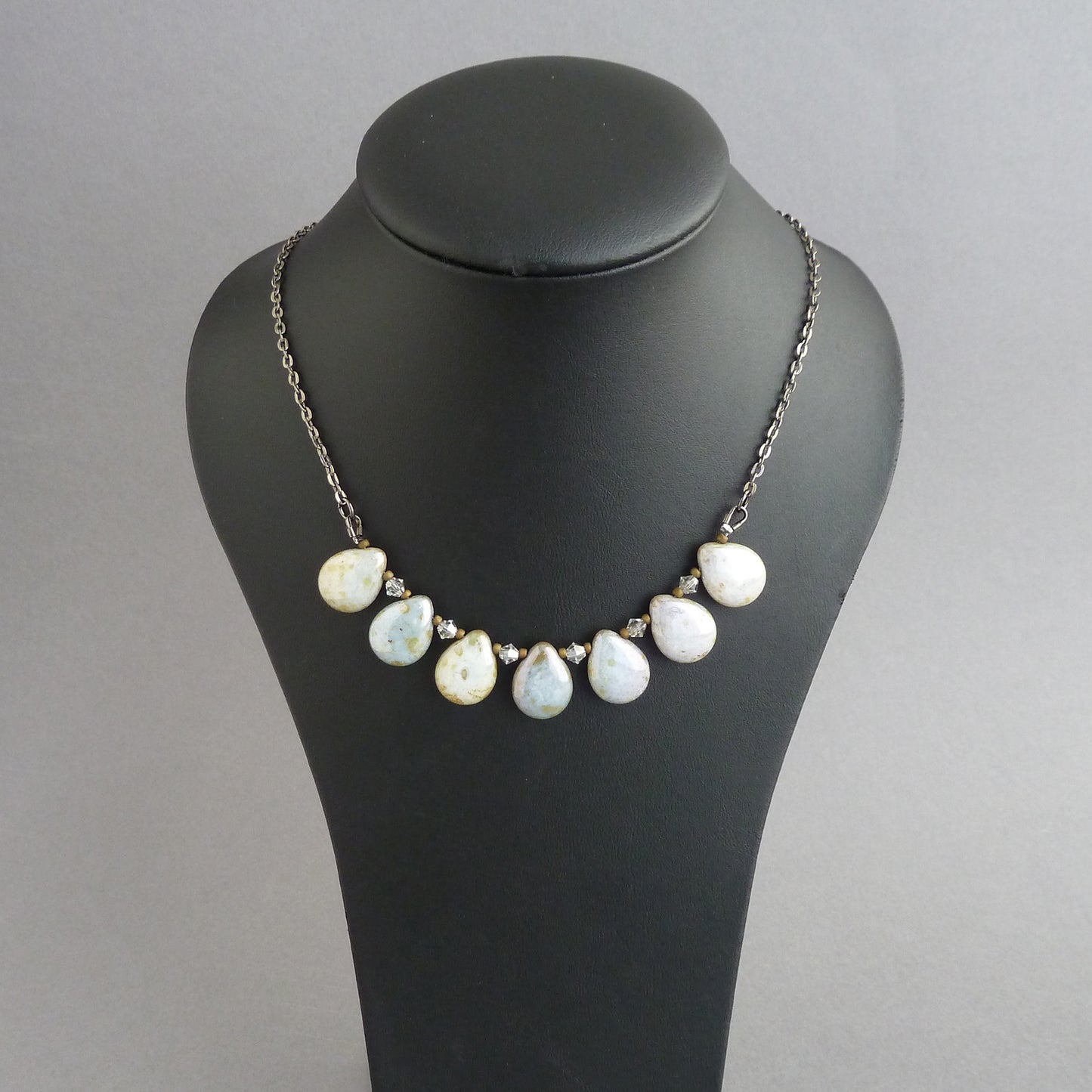 Aqua teardrop necklace