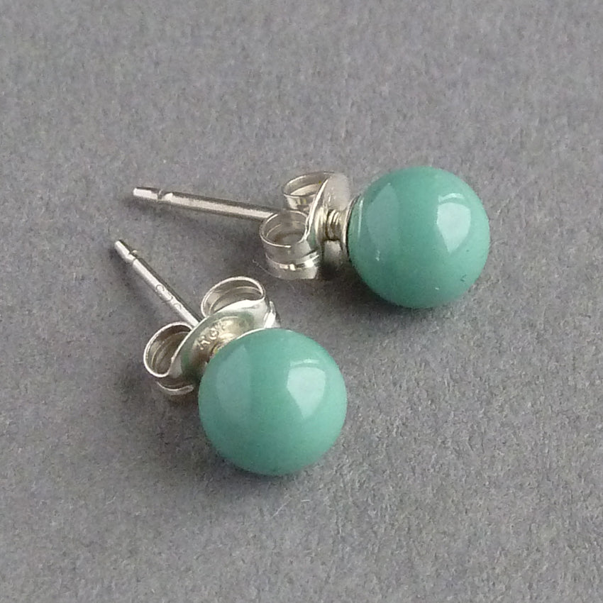 6mm duck egg blue studs