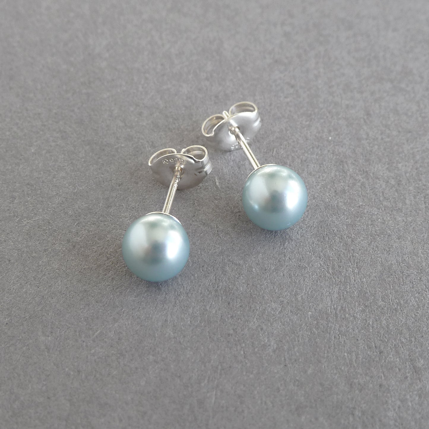 baby blue pearl studs