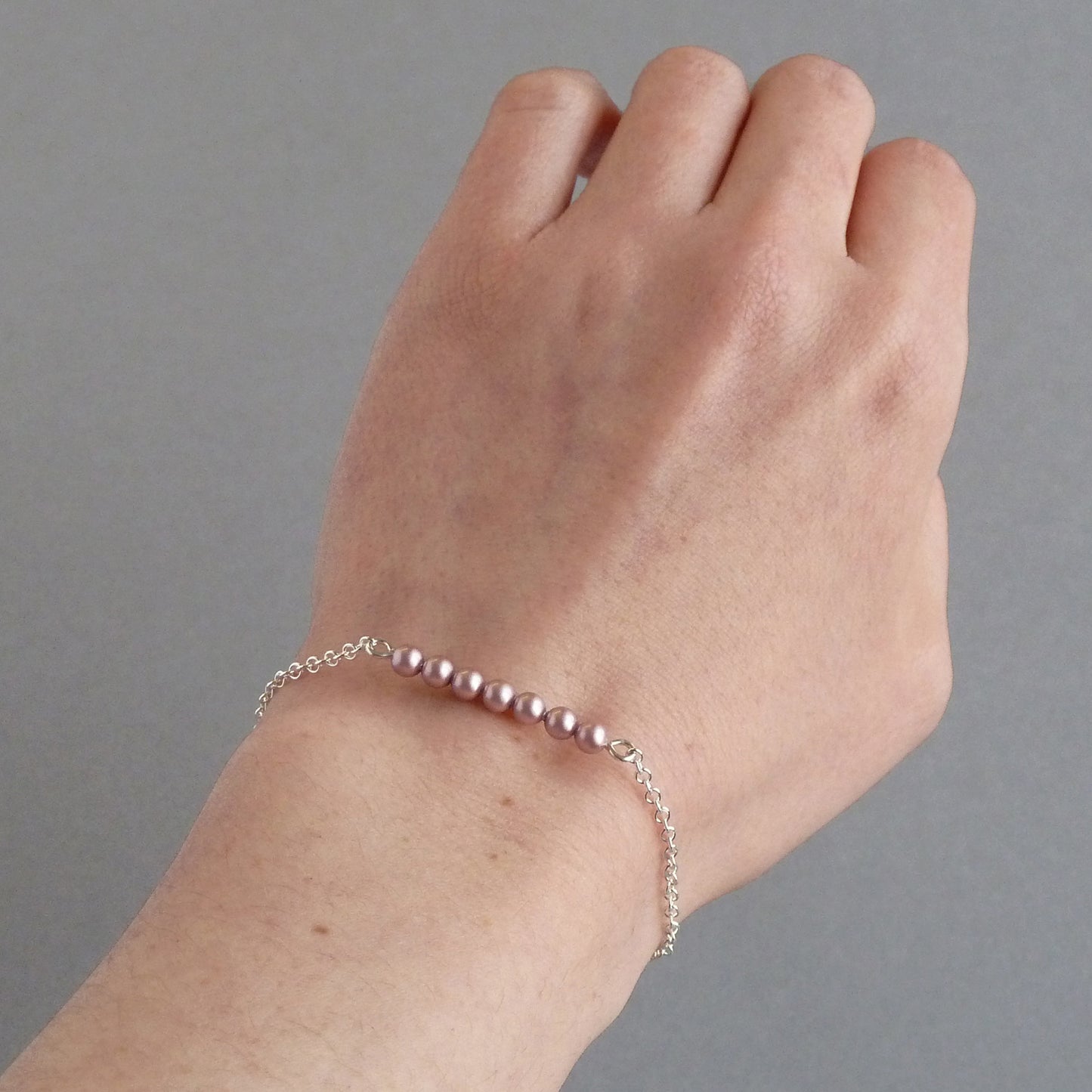 Dainty pink bridesmaids bracelets