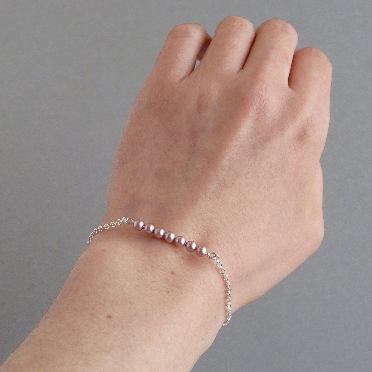 Dainty pink bridesmaids bracelets