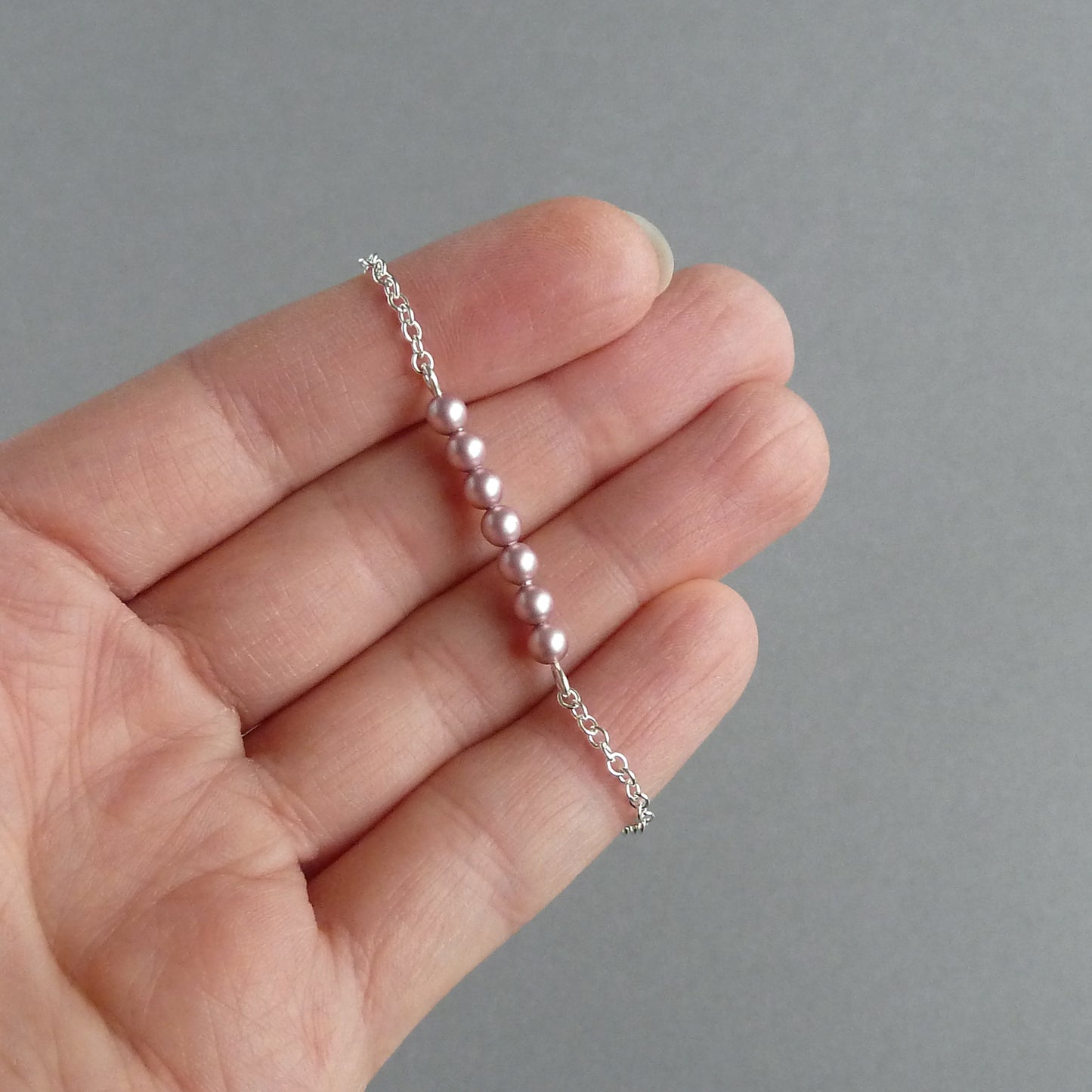 Dusty pink pearl stacking bracelets