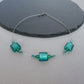 Emerald green glass bead necklace