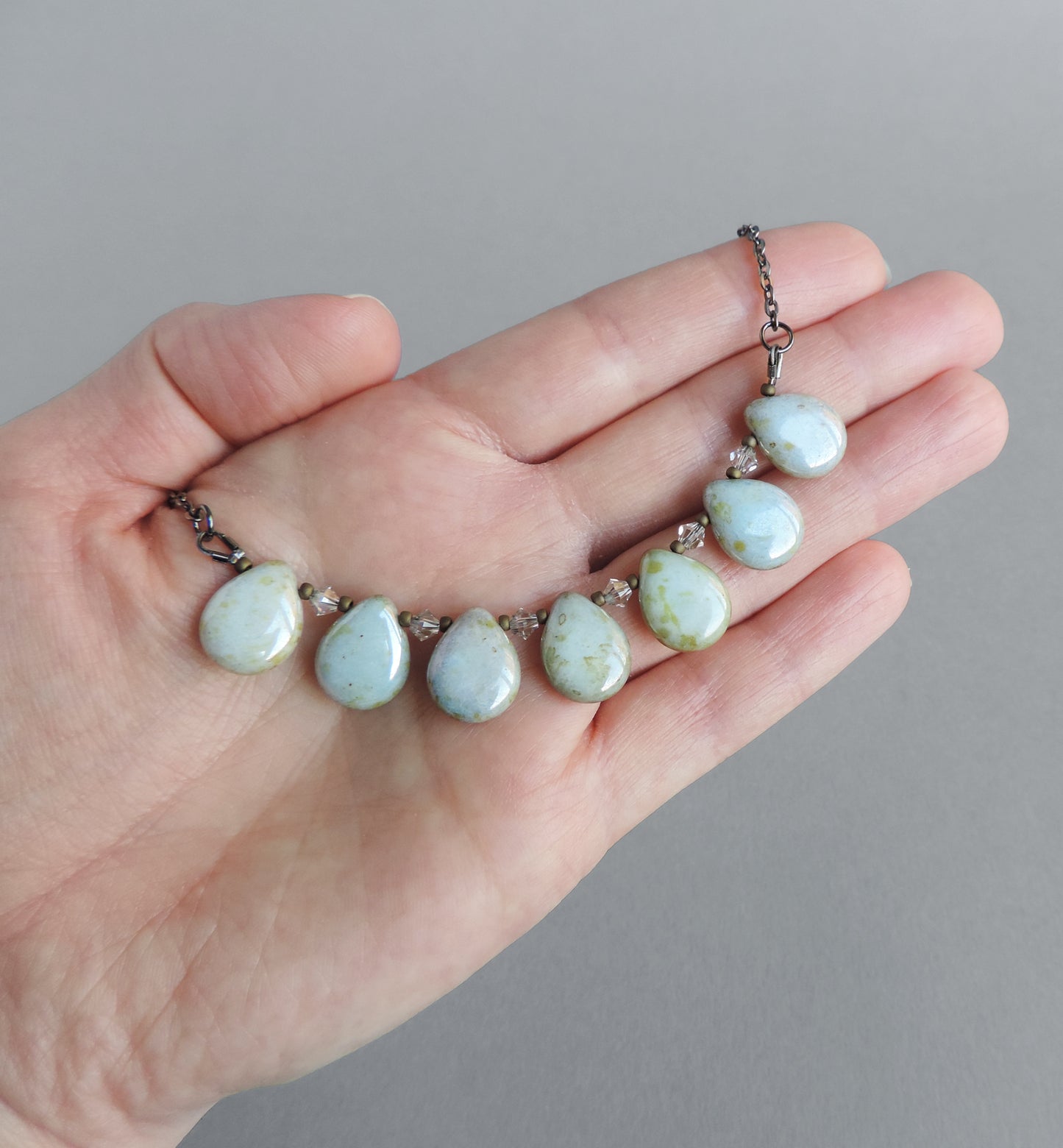 Grey green necklace