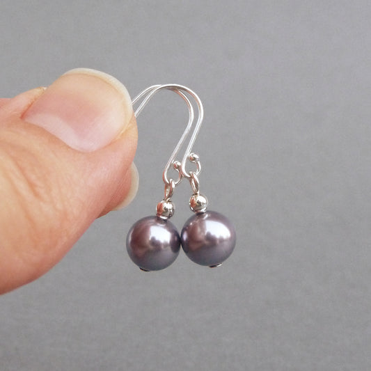 Lavender pearl dangly earrings
