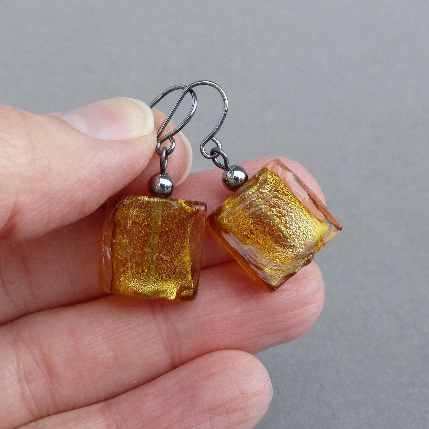 Mustard dangle earrings