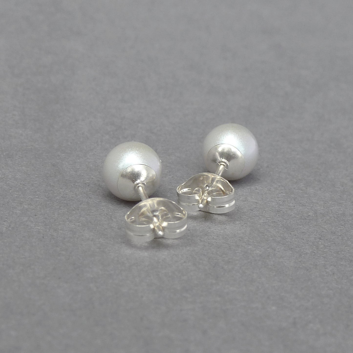Pale grey pearl studs