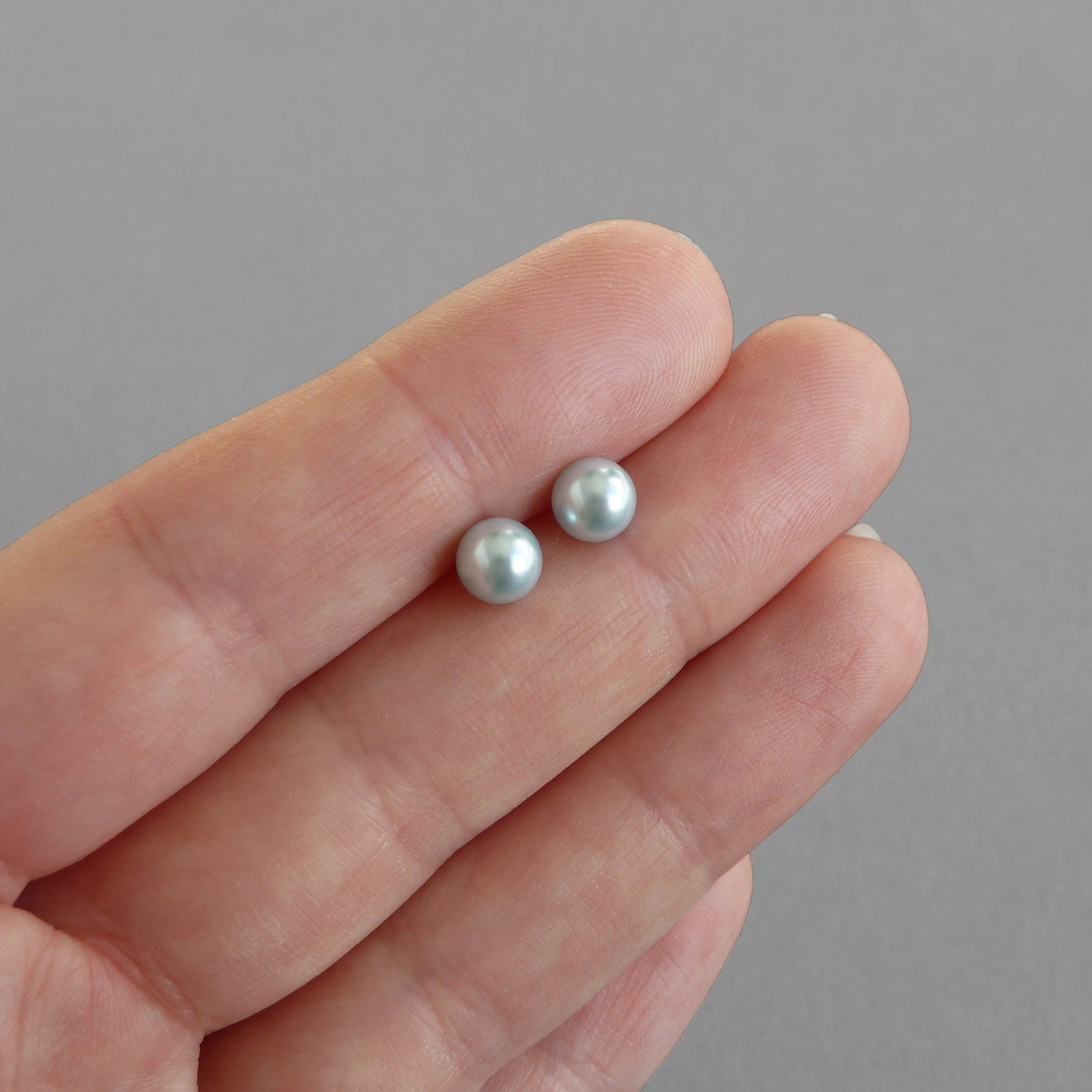 Powder blue pearl studs