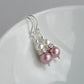 Powder pink pearl bridesmaids earrings