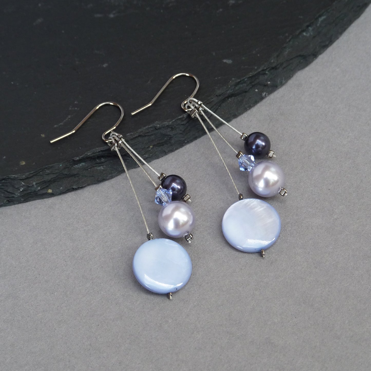 Purple drop earrings
