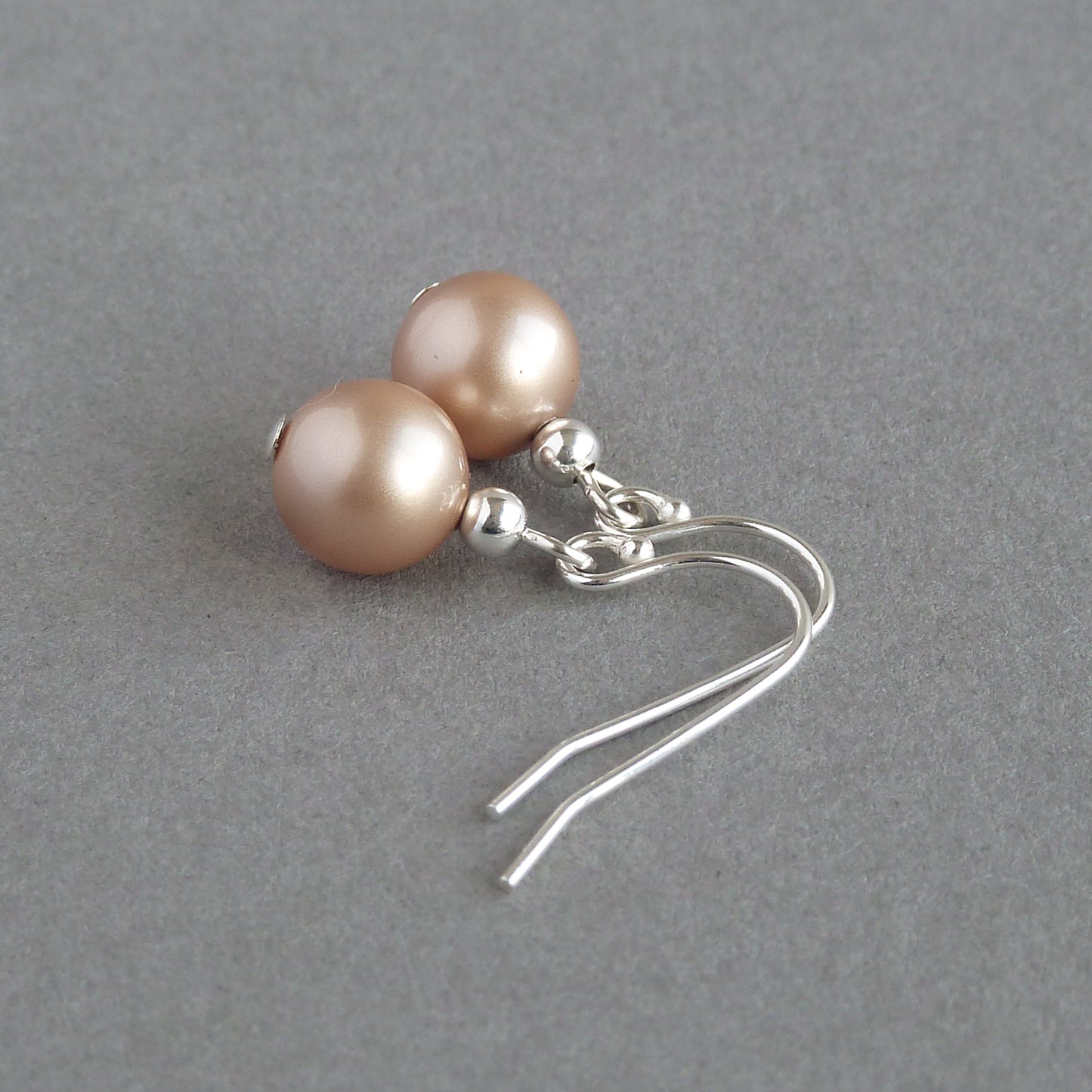 Rose gold pearl drop earrings