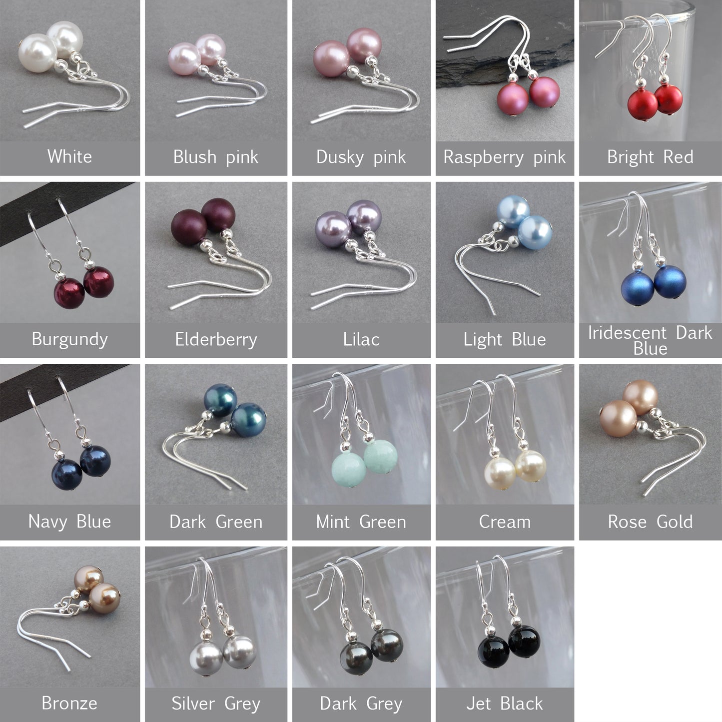 Simple Plum Drop Earrings - Everyday, Eggplant, Sterling Silver Dangle Earrings