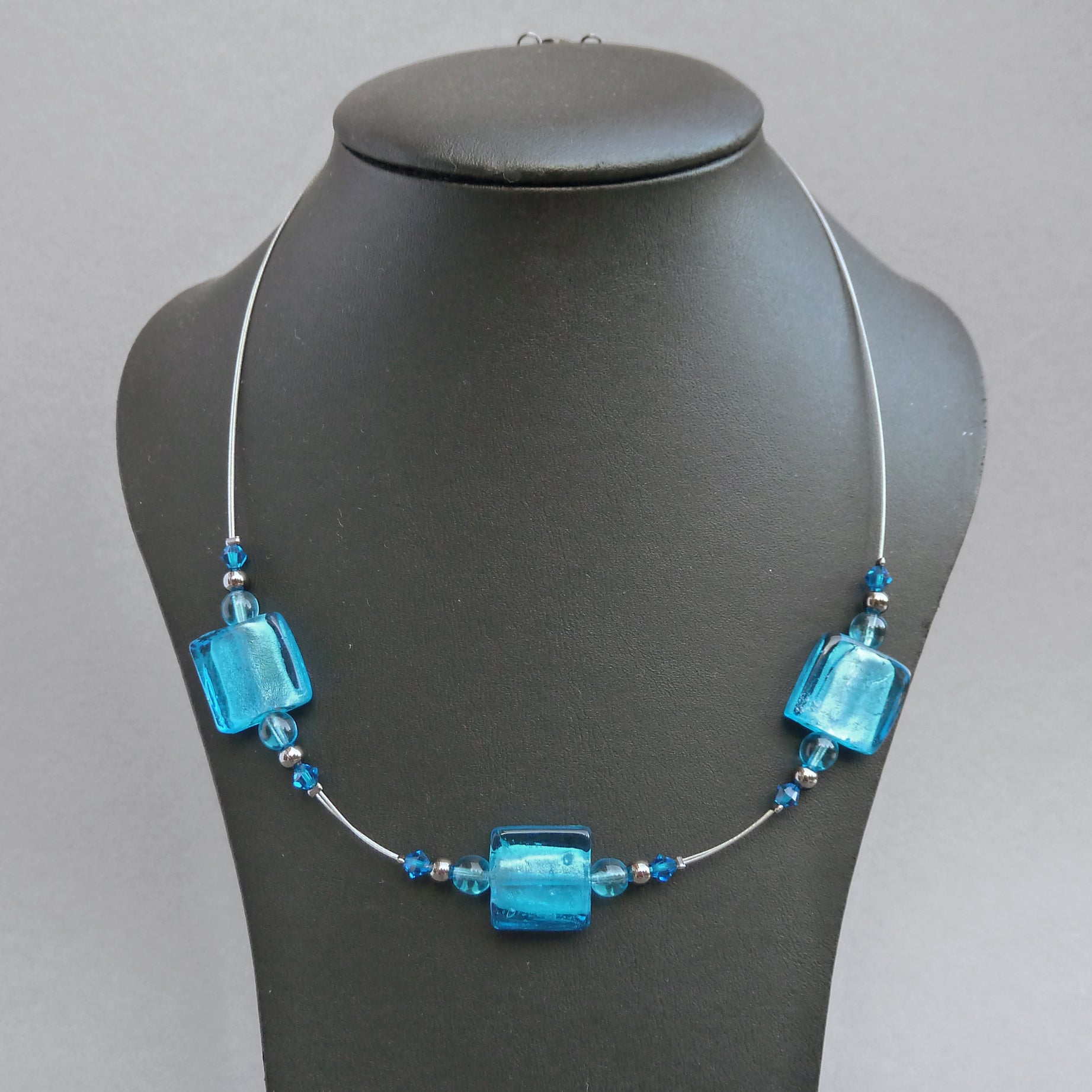 Square sale turquoise necklace