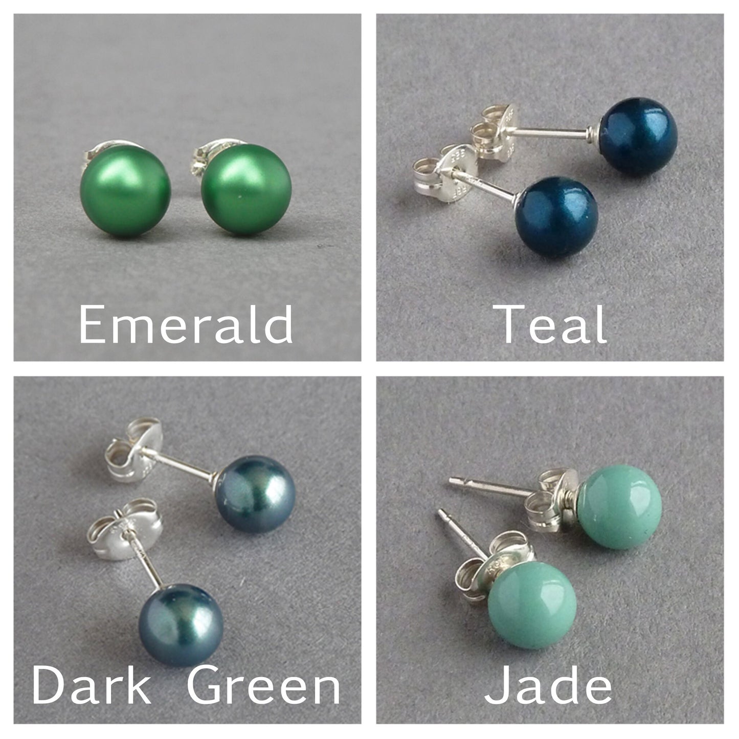 6mm Pearl Stud Earrings - Choose Your Own Colour Small Pearl Studs