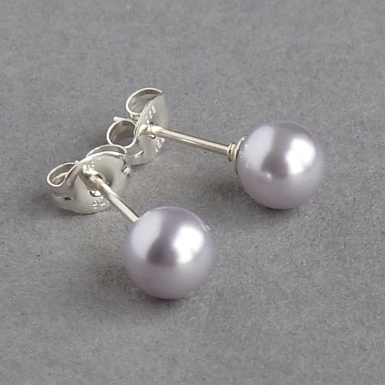 6mm lavender pearl studs