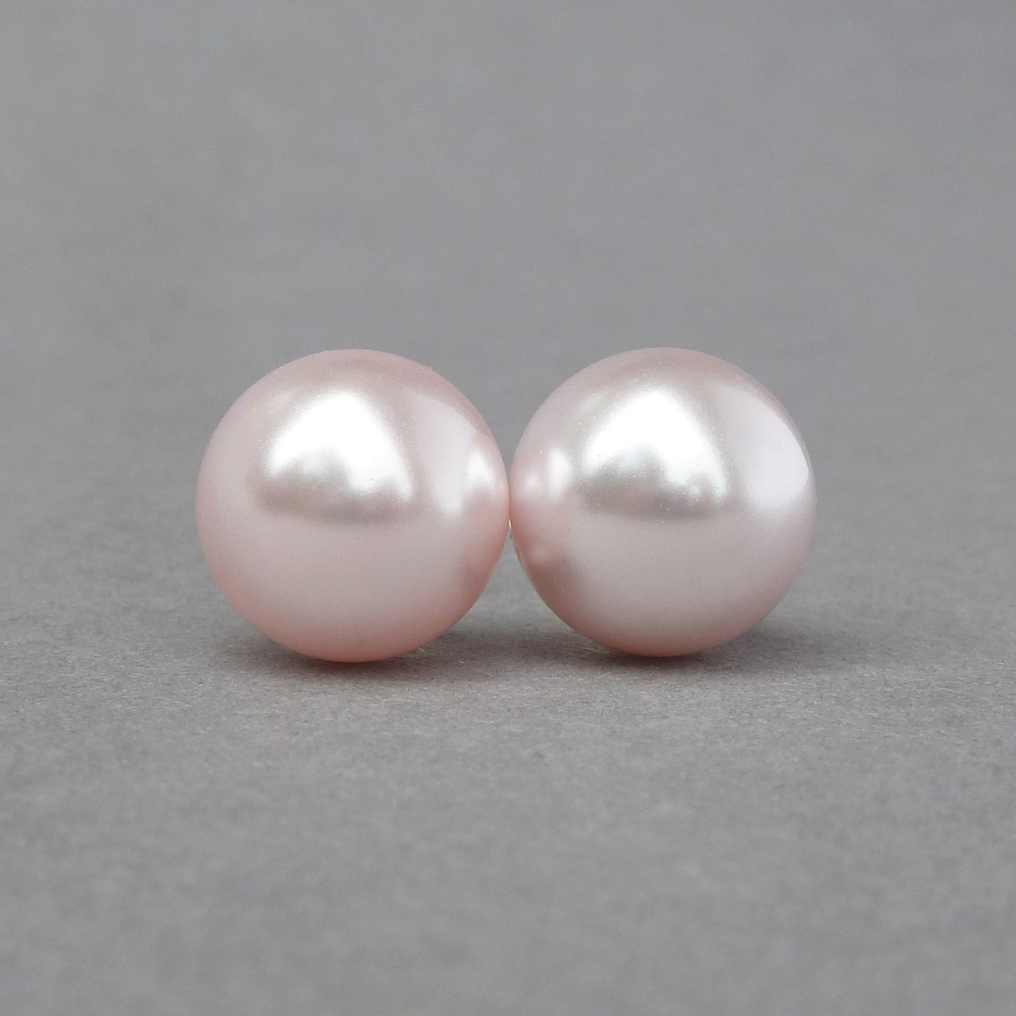 12mm blush pink pearl stud earrings