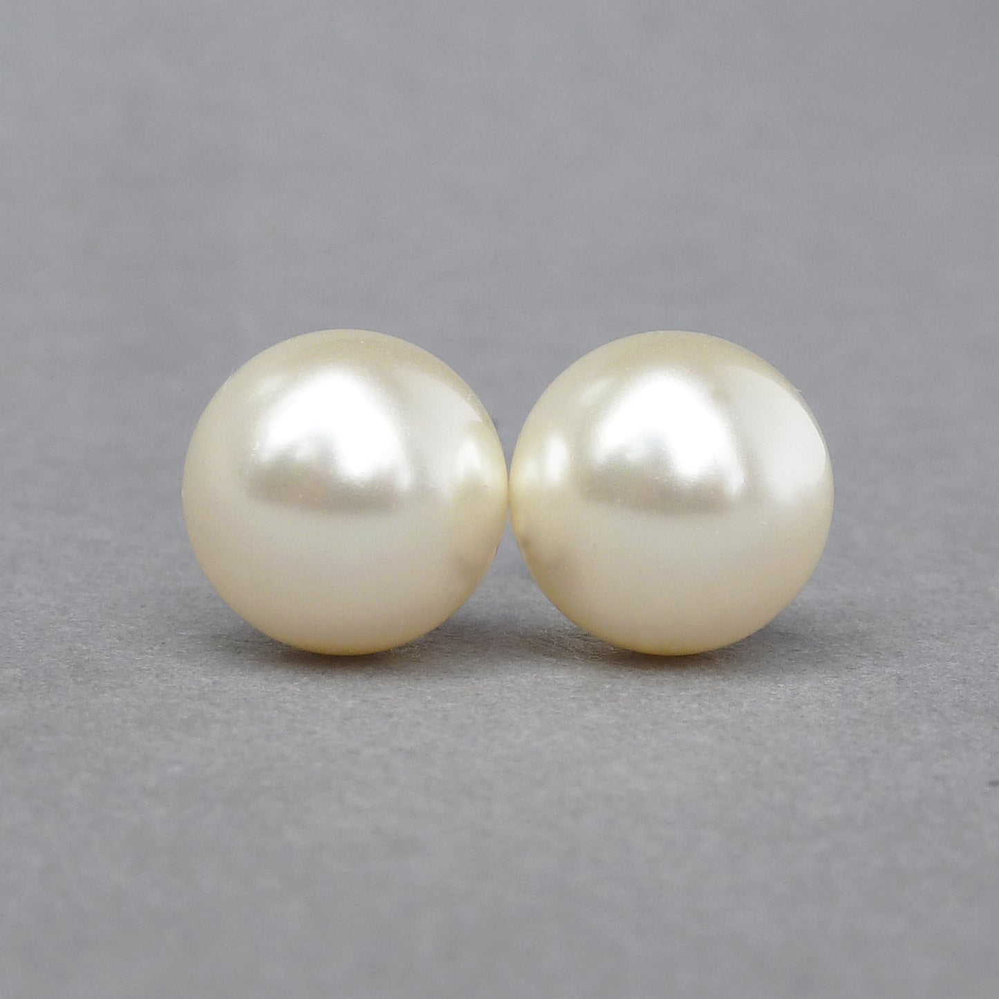 12mm cream pearl stud earrings