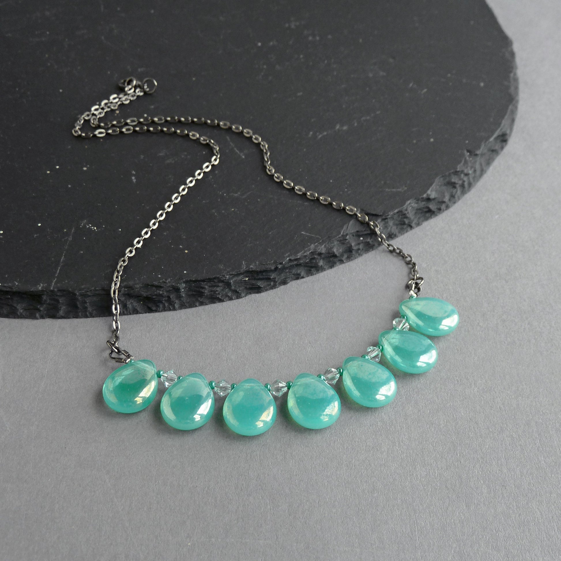 Aqua statement necklace