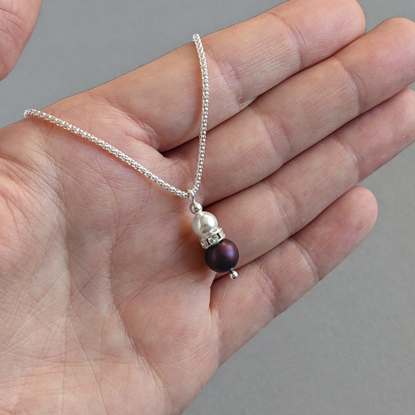 Aubergine purple pendant necklace
