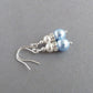 Baby blue pearl and crystal earrings