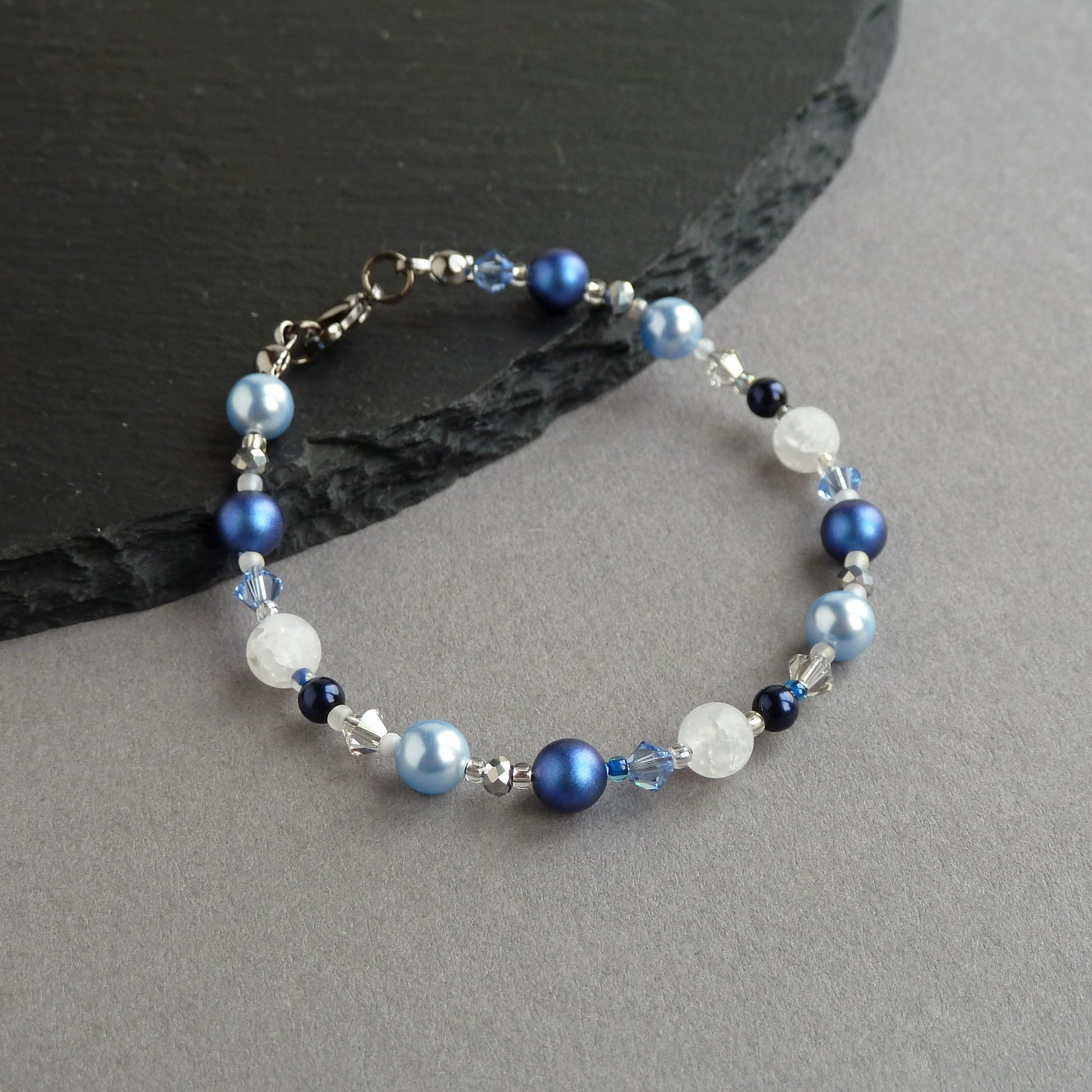 Cobalt blue beaded bridesmaids bracelets