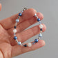Blue pearl and crystal bracelet