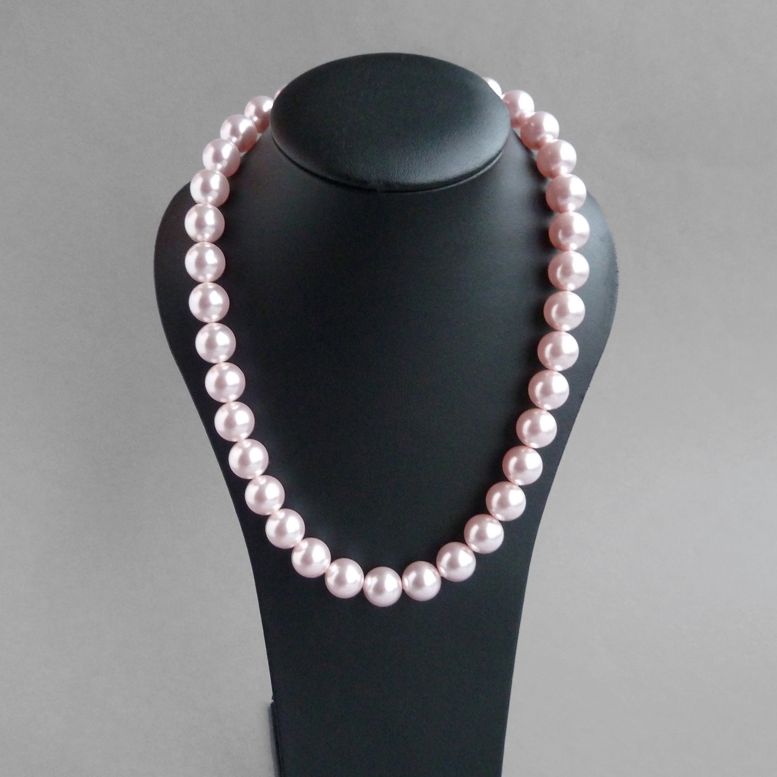 Blush pink pearl wedding necklace