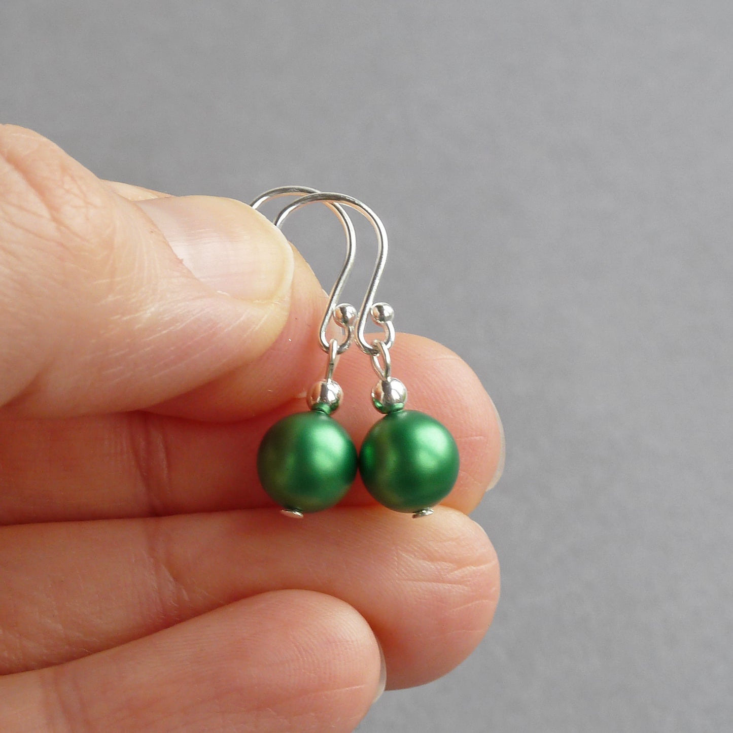 Bright green dangle earrings