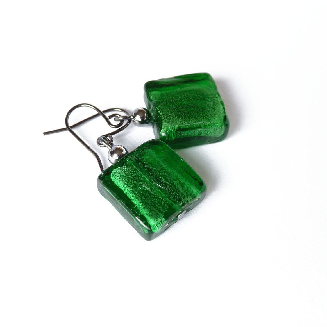 Bright green earrings