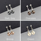 Dark grey, chocolate brown, bronze and cream pearl clip-on-earrings