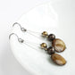 Brown three strand earrings