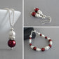 Burgundy pearl and crystal jewellery set by Anna King