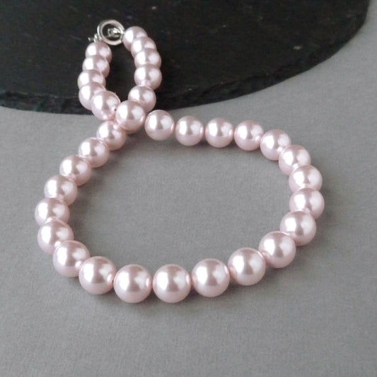 Chunky baby pink pearl necklace
